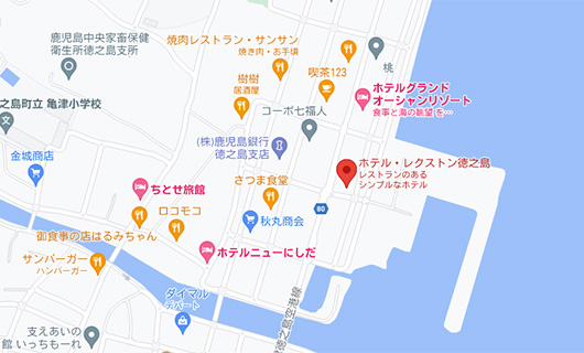 ホテル・レクストン徳之島の所在地を示す地図